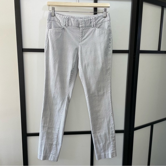 [0] Calvin Klein Women’s Light Grey & White Patterned Structured Spring Trouser - Picture 1 of 8